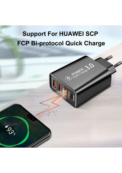 Siyah Ab 48W Hızlı Telefon Şarj Cihazı Hızlı Şarj 3.0 4.0 Pd 30W Duvar Cep Telefonu Şarj Cihazı iPhone 12 11 Xiaomi Samsung USB Tip C Şarj Cihazı (Yurt Dışından) fiyatları