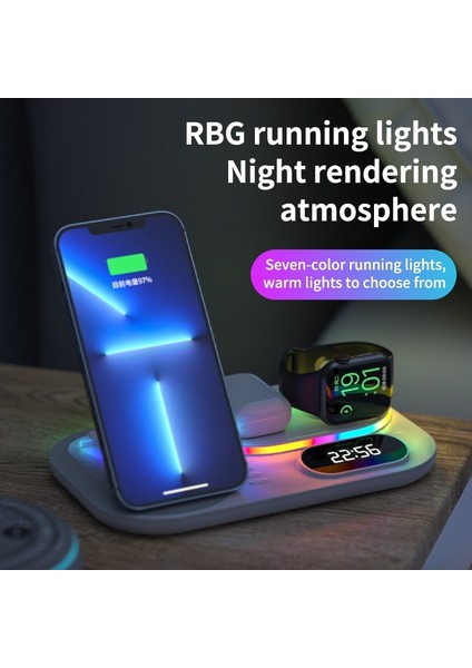 Samsung Abd Tak Için 30W 4'ü 1 Arada Kablosuz Şarj Standı iPhone 14 13 12 Samsung S22 S21 S20 Ultra Galaxy Apple Watch Hızlı Şarj Istasyonu Istasyonu (Yurt Dışından) indirimleri