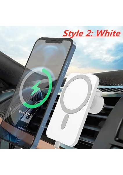 C Tipi Kablo ile 30W Manyetik Kablosuz Araç Şarj Cihazı Telefon Tutucu iPhone 14 13 12 Pro Max Mini Macsafe Hızlı Kablosuz Araç Şarj Istasyonu (Yurt Dışından)