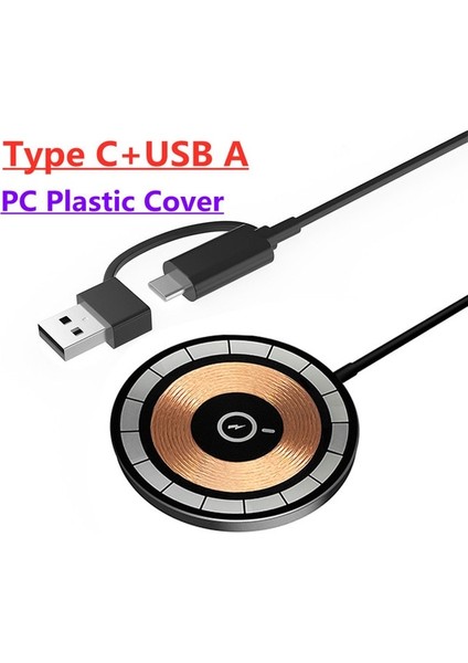 Tip C ve USB A 60W Manyetik Kablosuz Şarj Aleti iPhone 14 13 12 11 Pro Max Samsung Xiaomi Şarj Cihazları Indüksiyon Hızlı Şarj Istasyonu Istasyonu (Yurt Dışından)