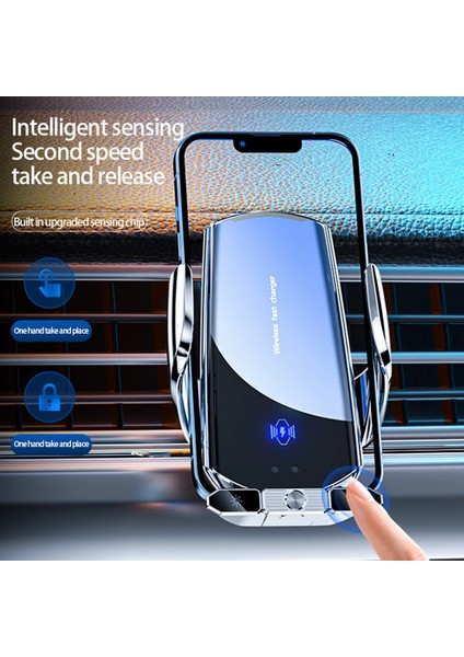 Kablo Yok Siyah 100W Kablosuz Şarj Cihazı Araba Otomatik Manyetik Hava Firar Telefon Tutucu iPhone 14 13 12 Samsung S20 Indüksiyon Hızlı Şarj Istasyonu (Yurt Dışından) fırsatları