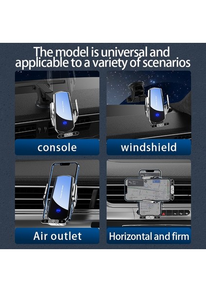 Kablo Yok Siyah 100W Kablosuz Şarj Cihazı Araba Otomatik Manyetik Hava Firar Telefon Tutucu iPhone 14 13 12 Samsung S20 Indüksiyon Hızlı Şarj Istasyonu (Yurt Dışından) indirimleri