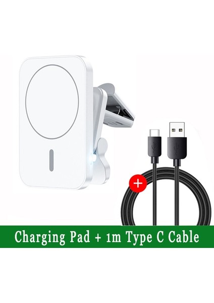 Md2 Beyaz Kablolu 30W Manyetik Kablosuz Şarj Cihazları Araba Hava Firar Telefon Tutucu iPhone 13 12 Pro Max Mini Hızlı Şarj Istasyonu Için Şarj Cihazı Standı (Yurt Dışından)