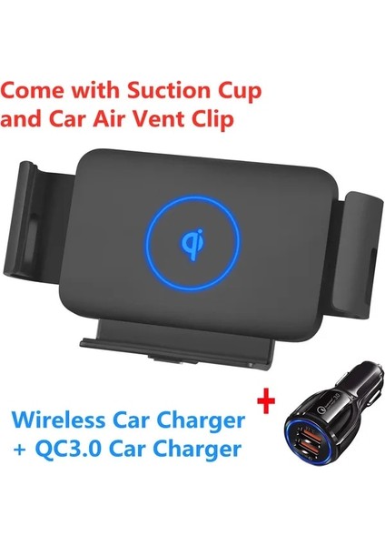 Araç Şarj Cihazı ile 10W Araç Kablosuz Şarj Cihazı Otomatik Sıkma Samsung Galaxy Fold Fold2 Not 10 9 S10 iPhone x 11 Max Huawei Mate x Telefon Tutucu (Yurt Dışından)