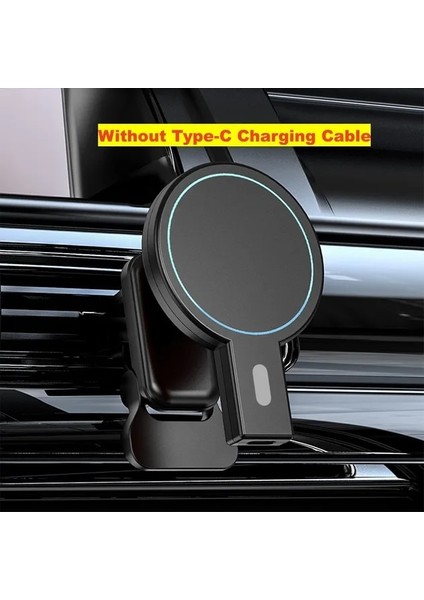 Siyah Yok Kablo 75 W Manyetik Araç Kablosuz Şarj Cihazı Mini Hızlı Şarj Istasyonu Telefon Tutucu Dağı Otomatik Hizalama iPhone 12 13 14 Pro Max (Yurt Dışından)