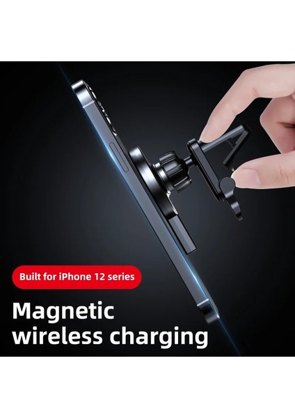 Siyah Yok Kablo 75 W Manyetik Araç Kablosuz Şarj Cihazı Mini Hızlı Şarj Istasyonu Telefon Tutucu Dağı Otomatik Hizalama iPhone 12 13 14 Pro Max (Yurt Dışından) fiyatları