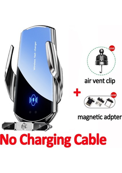 Kablo Yok Gümüş 130W Kablosuz Şarj Cihazı Araba Otomatik Manyetik Hava Firar Telefon Tutucu iPhone 14 13 12 Samsung S20 Indüksiyon Hızlı Şarj Istasyonu (Yurt Dışından)