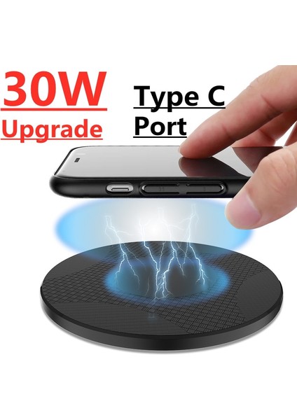 Beyaz 30W Kablosuz Şarj Aleti Pedi iPhone 13 12 11 Pro Xs Max Mini x Xr Indüksiyon Hızlı Kablosuz Şarj Samsung S22 S21 S10 S9 (Yurt Dışından) fırsatları