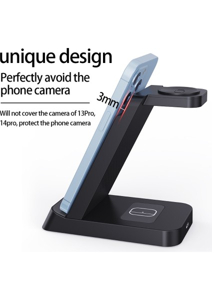 X20-B Apple 100W 3'ü 1 Arada Kablosuz Şarj Standı iPhone 14 13 12 Samsung S22 S21 S20 Ultra Galaxy Izle Tomurcukları Hızlı Şarj Istasyonu Istasyonu (Yurt Dışından) fiyatları