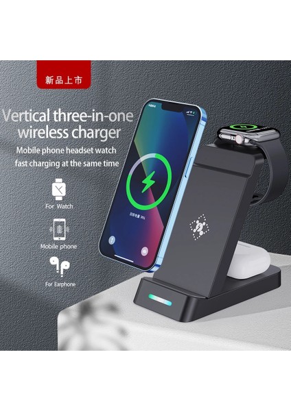 X20-B Apple 100W 3'ü 1 Arada Kablosuz Şarj Standı iPhone 14 13 12 Samsung S22 S21 S20 Ultra Galaxy Izle Tomurcukları Hızlı Şarj Istasyonu Istasyonu (Yurt Dışından) indirimleri
