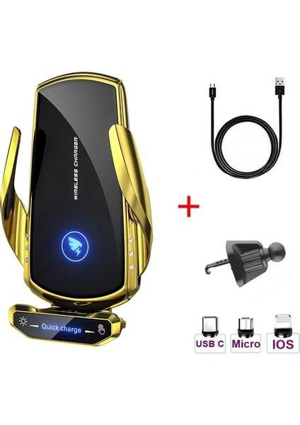 Altın 30W Araç Kablosuz Şarj Cihazı iPhone 13 12 Samsung S20 NOTE10 Manyetik Hızlı Şarj Istasyonu Otomatik Araç Montajlı Telefon Tutucu (Yurt Dışından)