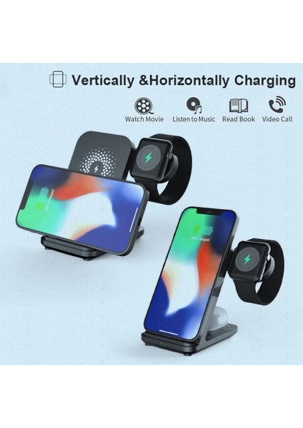 Apple Watch Için Ab 30W 3'ü 1 Arada Kablosuz Şarj Standı Samsung/apple Watch Için Hızlı Şarj Dock Istasyonu iPhone 13 12 Samsung S21/S20 Şarj Cihazı (Yurt Dışından) fırsatları
