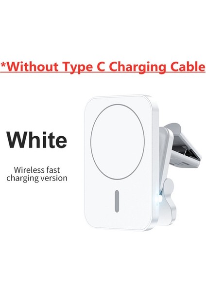Beyaz 30W Hızlı Manyetik Kablosuz Şarj Cihazı Araba Hava Firar Telefon Tutucu Montajı Macsafe Kılıfı ile Uyumlu iPhone 12 13 Pro Mini Max (Yurt Dışından)