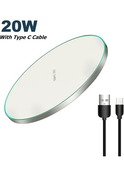 20W Beyaz 30W Kablosuz Şarj Aleti Matı iPhone 14 13 12 11 Pro Max Xs Xr x 8 Hızlı Şarj Pedi Xiaomi 12 11 Samsung S21 S20 S22 Not 20 (Yurt Dışından)