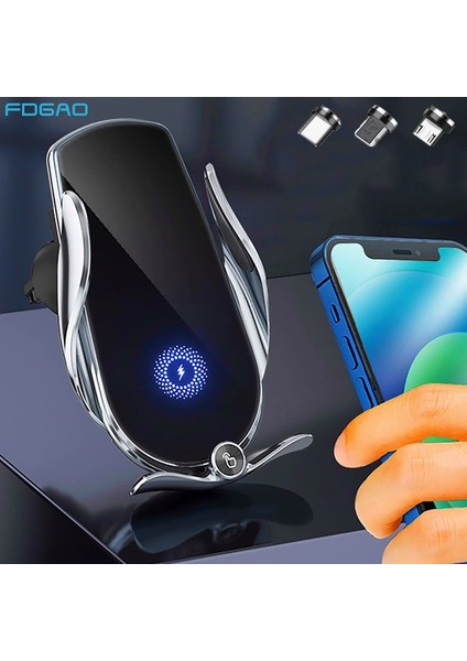 Siyah Araç Şarj Cihazı Kablosuz Araç Şarj Cihazı 15W Hızlı Şarj Dağı Manyetik Otomatik Sıkma Hava Firar Telefon Tutucu iPhone 14 13 12 11 Samsung (Yurt Dışından) indirimleri