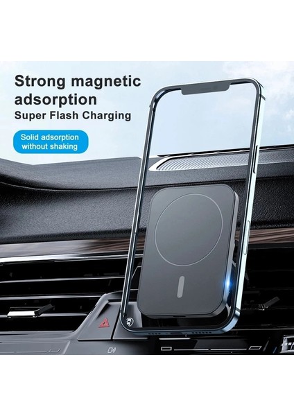 Md2 Siyah Kablo Yok 30W Hızlı Manyetik Kablosuz Şarj Cihazı Araba Hava Firar Telefon Tutucu Montaj Macsafe Kılıfı ile Uyumlu iPhone 12 13 Pro Mini Max (Yurt Dışından) fiyatları