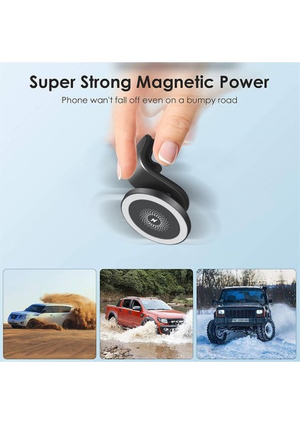 Siyah (Md2) Hıçbır Kablo 30 W Manyetik Araç Kablosuz Şarj Cihazı Hava Firar Standı Macsafe iPhone 13 12 Pro Max Mini Araç Telefonu Tutucu Dağı Hızlı Şarj (Yurt Dışından) fırsatları