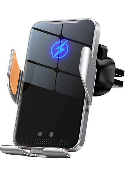 Siyah 30W Kablosuz Şarj Cihazı Araba Hava Firar Halkalı Telefon Kılıfı Tutucu Hızlı Şarj Istasyonu Samsung S22 S21 S20 iPhone 11 12 13 14 Pro Max (Yurt Dışından)