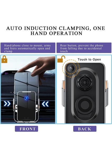 Siyah 30W Kablosuz Şarj Cihazı Araba Hava Firar Halkalı Telefon Kılıfı Tutucu Hızlı Şarj Istasyonu Samsung S22 S21 S20 iPhone 11 12 13 14 Pro Max (Yurt Dışından) fiyatları