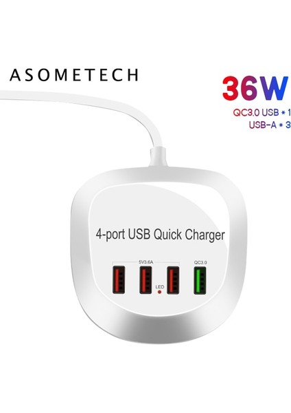 Ingiltere Tak Qc3.0 4 Port USB Şarj Hub'ı 20W Pd Qc3.0 Hızlı Şarj 3.0 Telefon Şarj Cihazı Hızlı Şarj Adaptörü Istasyonu iPhone Xiaomi Samsung Huawei Için (Yurt Dışından)