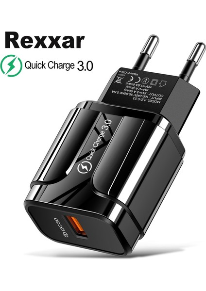 Ab Beyaz Qc 3.0 Rexxar Hızlı Şarj 3.0 USB Şarj Cihazı iPhone Xiaomi Samaung Huawei iPad Duvar Adaptörü Qc3.0 Hızlı Şarj Cep Telefonu Şarj Cihazı (Yurt Dışından) indirimleri