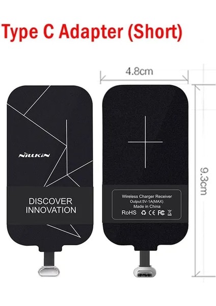 Tip C S Için Nillkin Magic Etiketler Qı Kablosuz Şarj Alıcısı Mikro USB / Tip C Adaptörü iPhone 5s Se 6 6s 7 Artı Samsung S6 S7 Kenar (Yurt Dışından)
