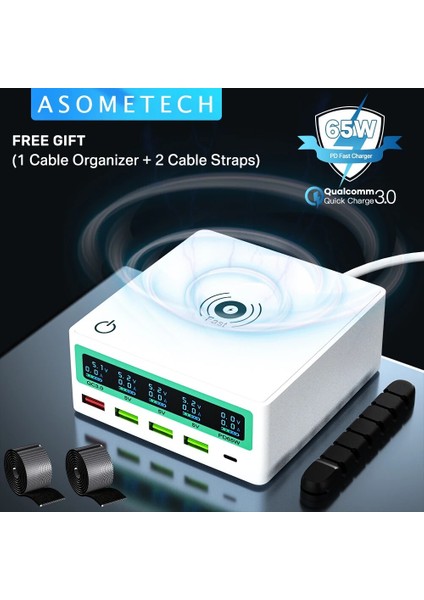 Ingiltere Fişi Takım 100W 130W Çoklu USB Şarj Cihazı Hızlı Şarj 3.0 Pd3.0 65W USB C Pd Usb-C Tip C Hızlı Şarj Cihazı Hub Istasyonu iPhone 12 Pro Max Macbook Için (Yurt Dışından) fiyatları