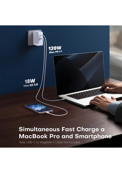 100W 1pd Ab Beyaz Kovol Güçlü Gan Şarj Cihazı 140W Max Type C Pd Hızlı Şarj Cihazı iPhone 14 13 Pro Max Samsung Xiaomi Macbook Pro Dizüstü Tablet Için (Yurt Dışından) modelleri