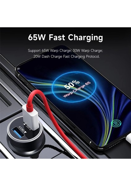 65W Gümüş 65W 30W Araç Şarj Cihazı USB Hızlı Şarj Çözgü Şarjı Oneplus 9r 10 Pro Nord Ce 2 5g 8 7t Pro Dash Cep Telefonu Samsung One Plus (Yurt Dışından) modelleri