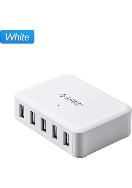 Au Fiş Dha 5u Beyaz Orıco Masaüstü USB Şarj Cihazı Serisi iPhone Samsung Xiaomi Huawei Için Çok Bağlantı Noktalı USB Şarj Istasyonu Ev Ofis Masası Şarj Istasyonu (Yurt Dışından)