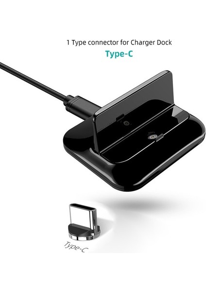 C Tipi Konnektör Telefon Dock Istasyonu USB Mikro Tip C Standı Kablosuz Şarj Tutucu iPhone Samsung Xiaomi Android Için Manyetik Hızlı Şarj Cihazı Beşiği (Yurt Dışından)