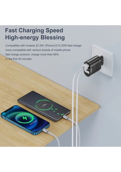Ab Şarj Cihazı Beyaz 65W Gan USB Şarj Cihazı Hızlı Şarj Qc 3.0 4.0 Tip C Pd Hızlı USB Şarj Adaptörü iPhone 12 Pro Max Macbook Dizüstü Bilgisayar Gan Şarjı (Yurt Dışından) fırsatları