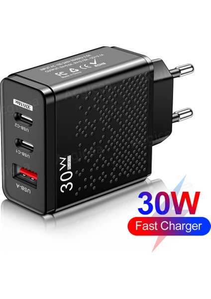 Siyah Ingiltere 30W USB Şarj Cihazı Telefon Şarj Cihazı C Tipi Evrensel Adaptör Qc 3.0 iphone 14 11 Pro Max Xiaomi Samsung Taşınabilir Cep Telefonu Şarj Cihazı (Yurt Dışından) fiyatları