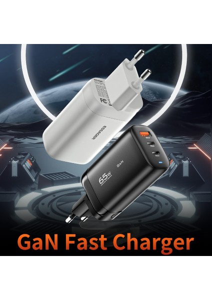 Kore Siyah A 2c Essager 65W Gan USB Tip C Şarj Cihazı Dizüstü Bilgisayar Pps 45W 25W Hızlı Şarj Samsung Qc3.0 Pd3.0 IPHONE14 13 Pro Telefon Chagers (Yurt Dışından) fiyatları