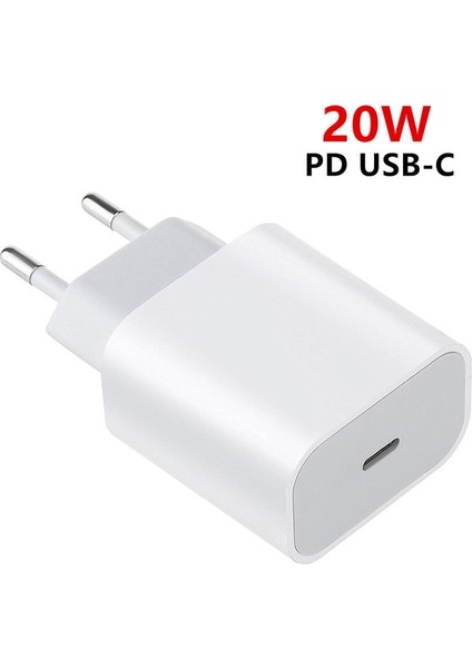 Ab 20W Şarj Cihazı 20W Hızlı Şarj Pd USB C Şarj Cihazı Apple iPhone 13 Pro 12 11 8 14 ipad Ab Güç Adaptörü Abd Tak Pd Şarj Tipi C Bağlantı Noktası Kablosu (Yurt Dışından)
