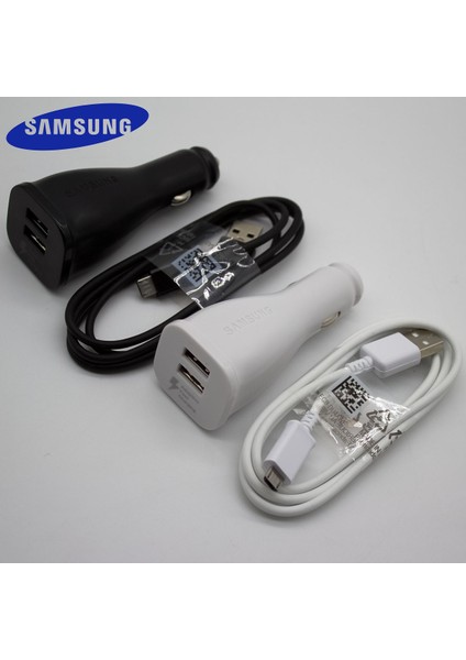 Kablolu Beyaz Şarj Cihazı Samsung Araç Şarj Cihazı Çift USB Bağlantı Noktası Adaptif Hızlı Şarj Mikro USB Kablosu Galaxy S6 S7 Kenar Not 4 5 J3 J6 J5 A3 A5 A7 2016 (Yurt Dışından) fiyatları