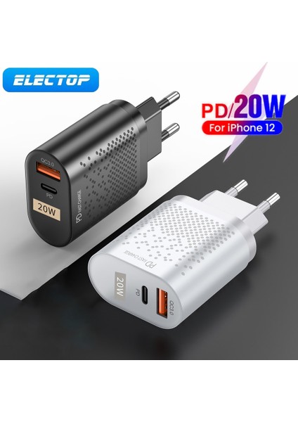 Abd Beyaz Electop USB Tip C Şarj Cihazı Mini Hızlı Şarj 3.0 Qc Pd 20W Cep Telefonu Şarj Cihazı iPhone 12 Samsung Xiaomi Hızlı Duvar Şarj Cihazları (Yurt Dışından) fiyatları