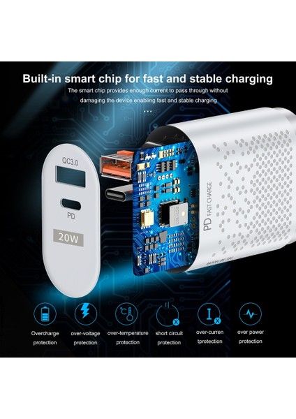 Abd Beyaz Electop USB Tip C Şarj Cihazı Mini Hızlı Şarj 3.0 Qc Pd 20W Cep Telefonu Şarj Cihazı iPhone 12 Samsung Xiaomi Hızlı Duvar Şarj Cihazları (Yurt Dışından) fırsatları