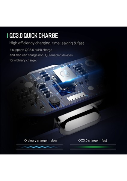 Metal Qc3.0 Siyah 2 Qc3.0 Hızlı Şarj Araç Şarj Cihazı Çift Bağlantı Noktalı USB Metal Telefon Şarjı iPhone Xiaomi Samsung Huawei Için Hızlı Şarj LED Ekran (Yurt Dışından) fırsatları
