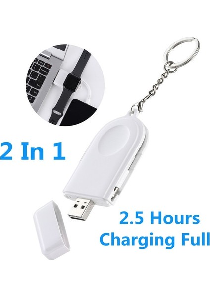 Beyaz Vıkefon Kablosuz Şarj Cihazı 2 In 1 Apple Watch Şarj Cihazı Için 4/3/2/1 Akıllı Hızlı Taşınabilir Kablosuz Manyetik Şarj Hızlı USB Şarj Cihazı (Yurt Dışından)