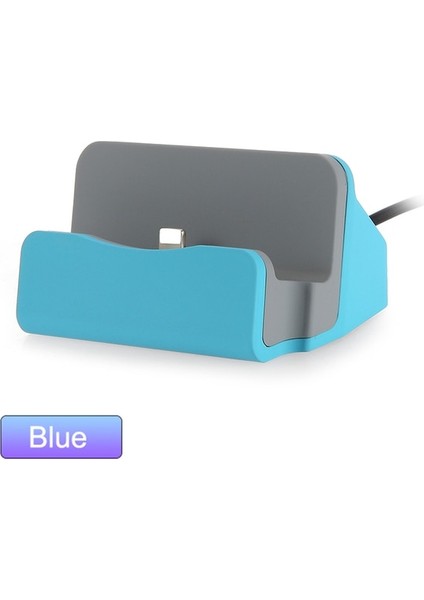 iPhone Için Mavi Hızlı Şarj Masaüstü Sync Cradle Şarj Cihazı iPhone 7 8 Tip C Android Samsung Galaxy A50 USB C Dock Istasyonu Şarj Tutucu Tabanı (Yurt Dışından)