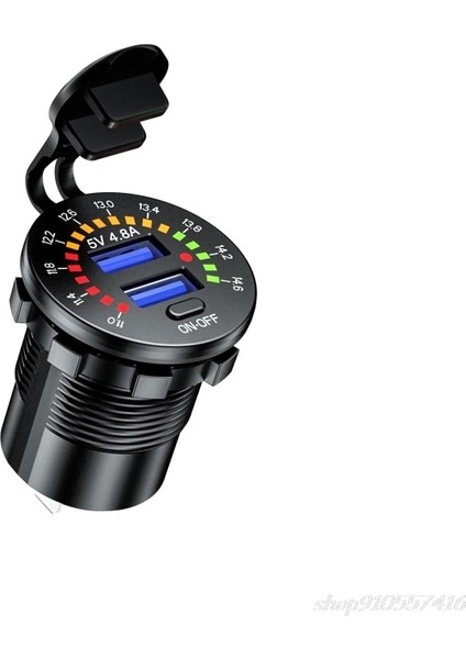 D 12V Hızlı Şarj 3.0 USB Suv Araç Şarj Cihazı Su Geçirmez 18W Tip C Pd Çıkışı LED Voltmetre Açık Kapalı Anahtarı ile Hızlı Şarj Cihazı N10 20 (Yurt Dışından) fiyatları