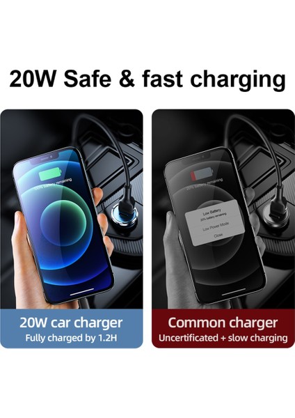 Ekle 1m C-Lightning Joyroom Mini Araç Şarj Cihazı 20W Tip C Pd Hızlı Şarj Cihazı Hızlı Şarj Qc 3.0 Araç USB Şarj Cihazı iPhone 13 12 Pro Max Için Huawei Xiaomi (Yurt Dışından) fiyatları