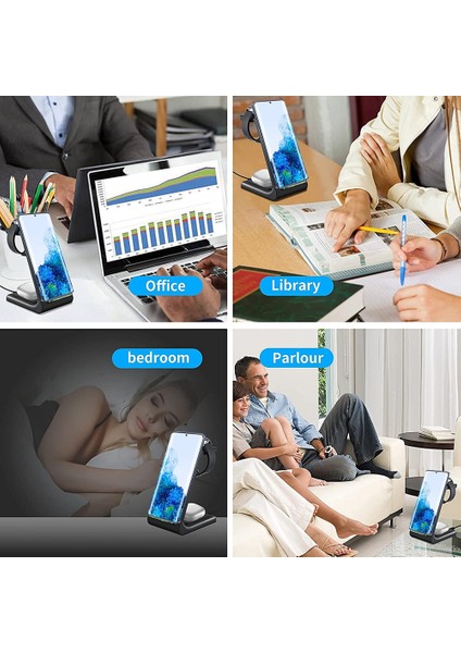 Samsung Beyaz Aldnoah 3 In1 Kablosuz Şarj Istasyonu Samsung Galaxy İZLE/BUDS/S10/S9 Samsung NOTE10/NOTE9 Için Hızlı Kablosuz Şarj Cihazı (Yurt Dışından) fırsatları