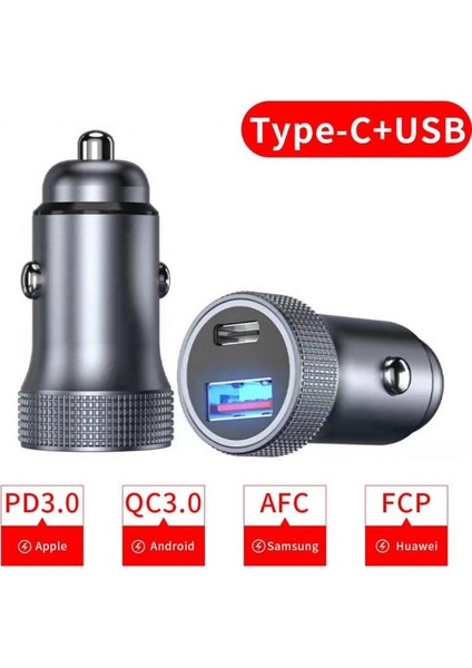 USB C Araç Şarj Cihazı 20W USB Tip C USB C Araç Şarj Cihazı Qc3.0 Pd Tip C iPhone 13 12 Için Arabada Hızlı Şarj Samsung Xiaomi Huawei Cep Telefonu Şarj Adaptörü (Yurt Dışından)