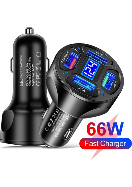 USB Araç Şarj Cihazı LED Beyaz Aıxxco 3 Bağlantı Noktalı USB Araç Şarj Cihazı 12V Hızlı Şarj 3.0 Hızlı Araç Çakmak Samsung Huawei Xiaomi iphone Şarj Cihazı Qc 3.0 (Yurt Dışından) modelleri
