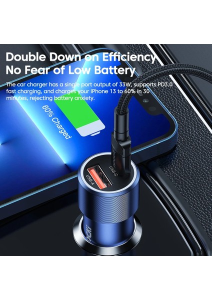 Mavi Toocki 63W USB C Araç Şarj Cihazı Pd Qc3.0 USB Tip C Araç Telefonu Şarj Cihazı iphone 12 13 Samsung Xiaomi Huawei Oneplus Için Hızlı Şarj (Yurt Dışından) indirimleri