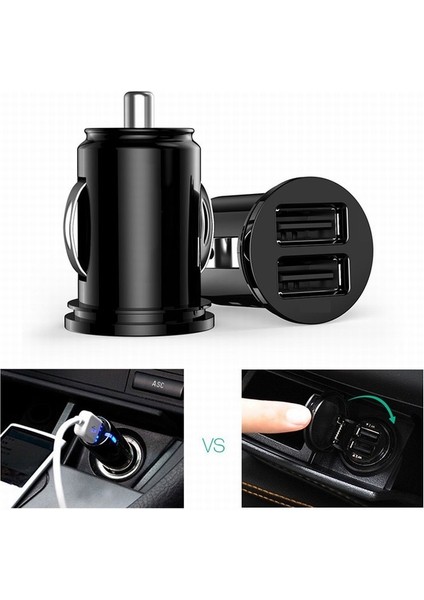 Evrensel Mini Araba Kamyon Çift 2 Port USB Şarj Adaptörü Samsung Galaxy S8 S9 Artı Xiaomi Mi Mi6 Roidmi 3 S Oneplus 5t 5 3t USB Adaptörü (Yurt Dışından) fırsatları