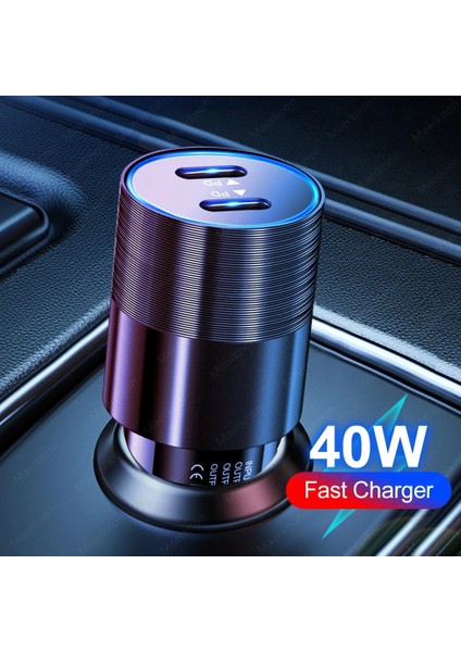Çift Pd Beyaz 40W Araç Şarj Cihazı Hızlı Şarj 3.0 Çift Pd USB C Hızlı Şarj Cihazı Araç Telefonu Şarj Adaptörü iphone 13 12 11 Pro Max Samsung Xiaomi (Yurt Dışından) fırsatları