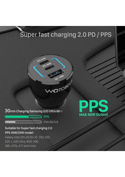 5A Pd 100W Kablo Wotobe 95W 3 Portlu USB C Araç Şarj Cihazı, Süper Hızlı Şarj 2.0 Pps Pd 65W/45W/30W/20W Qc4+ MacBook iPhone 13 Por Max S21/20 Için (Yurt Dışından) indirimleri